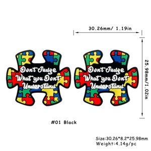 Autism Awareness Focal Silicone Beads